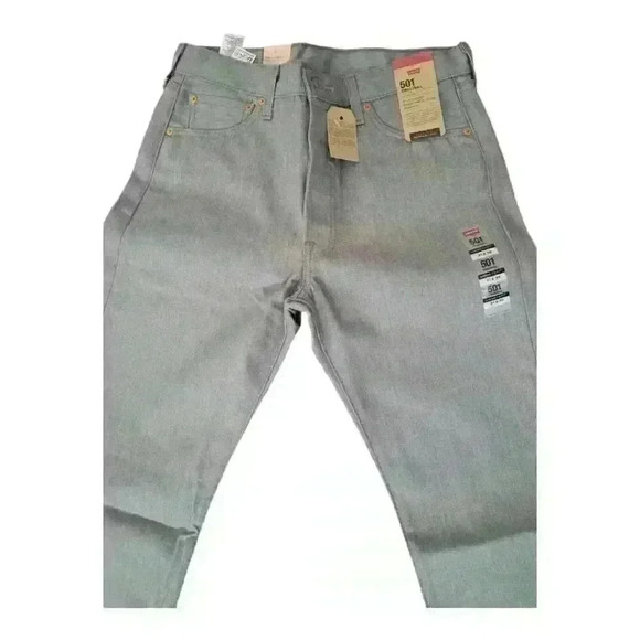 NWT Levi’s 501 Shrink-to-fit Men's Jeans | Silver Rigid - Grey | Multiple Sizes - Picture 5 of 10